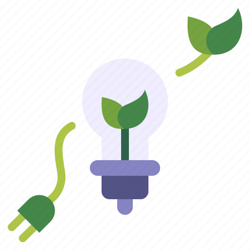 Enviromental, eco, light, save, energy, green, leaf icon - Download on Iconfinder