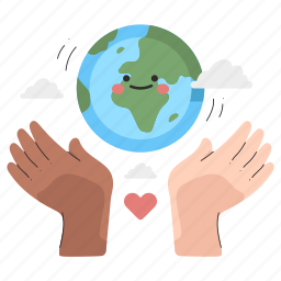 ecology, hand, gestures, taking, care, planet, heart 