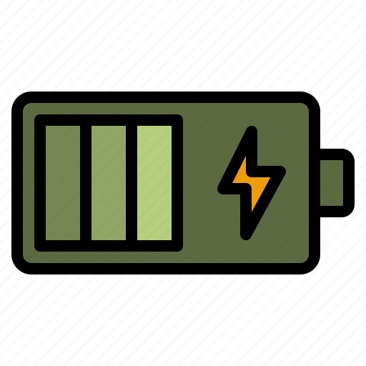 Battery, lightning, full, status icon - Download on Iconfinder