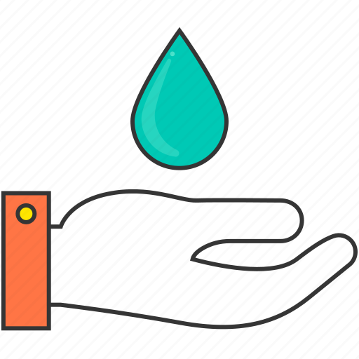 Drop, green, hand, protection, safety, water icon - Download on Iconfinder