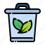 trash bin, leaf, eco, organic 