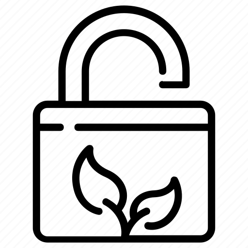 Padlock, lock, security, eco lock, eco protection icon - Download on Iconfinder