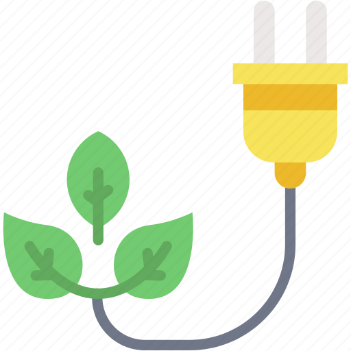 Green, energy, ecology, leaves, sustainable, plug icon - Download on Iconfinder
