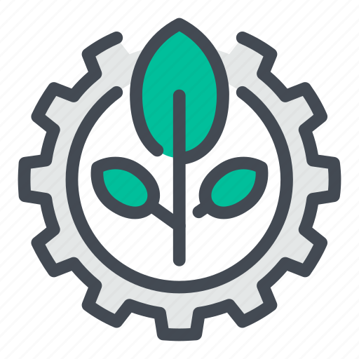 Gear, cog, cogwheel, plan, leaf, ecology, eco icon - Download on Iconfinder