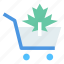 cart, leaf, plant, shopping plant 