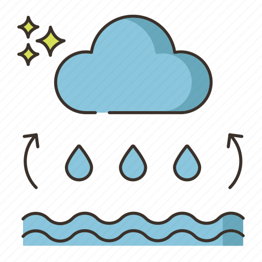 Cloud, ocean, rain, sea, water, water cycle icon - Download on Iconfinder