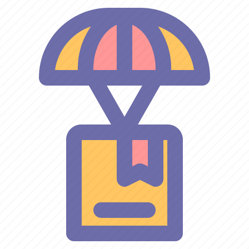 Courier, deliver, package, parachute, transportation icon - Download on Iconfinder