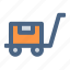 package, trolley, delivery, shipping, box 