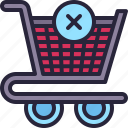 shopping, online, store, commerce, delete, product, remove from cart