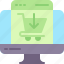 ecommerce, online, shop, website, monitor, cart 