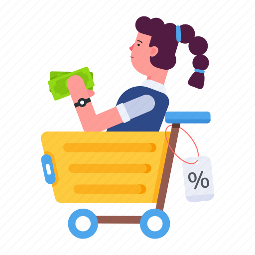 Shopping sale, shopping discount, shopping trolley, buyer, purchaser icon - Download on Iconfinder