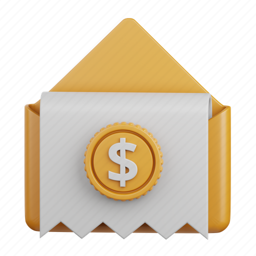 Bill, invoice, receipt, money, business, document, finance 3D illustration - Download on Iconfinder