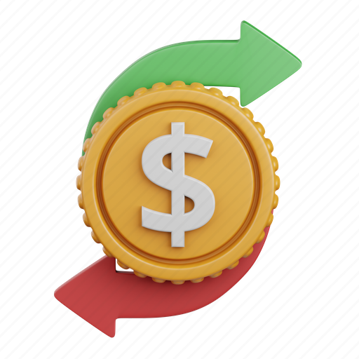 Money, transfer, transaction, payment, currency, business, arrow 3D illustration - Download on Iconfinder
