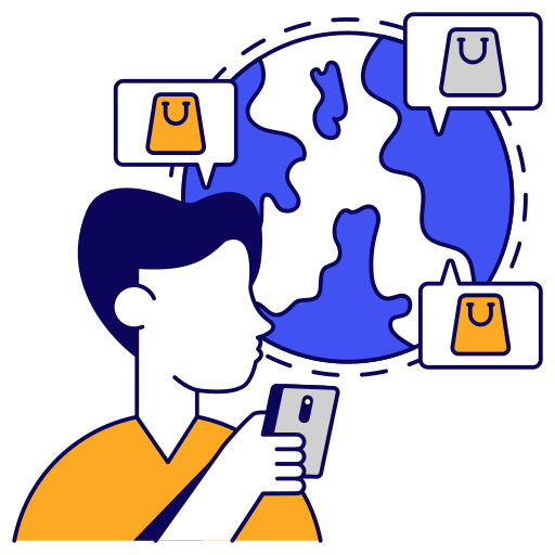 Global, shopping, chat, worldwide, purchase, commerce, bags icon - Download on Iconfinder