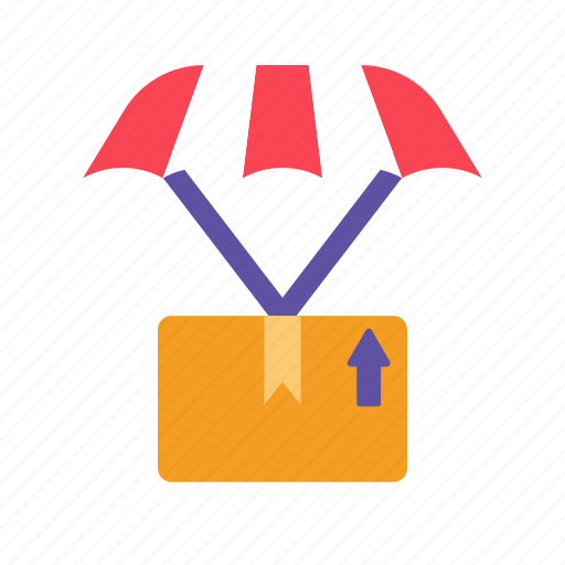 Shopping, ecommerce, box, delivery, parachute icon - Download on Iconfinder