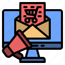 ecommerce, email, mail, message, letter, envelope, shopping