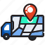 ecommerce, car, delivery, truck, transportation, location, pinmap 