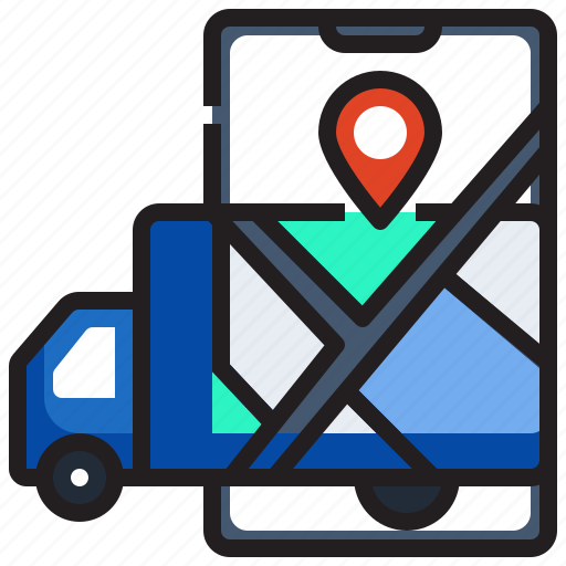Ecommerce, smartphone, delivery, truck, transportation, location, pinmap icon - Download on Iconfinder