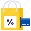 ecommerce, bag, sale, shopping, percentage, credit card, discounts 
