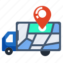 ecommerce, car, delivery, truck, transportation, location, pinmap