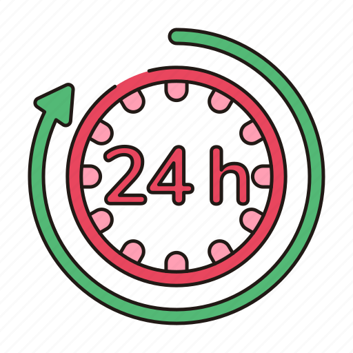 Online, 24 hours, 24 hour, ecommerce, help line icon - Download on Iconfinder