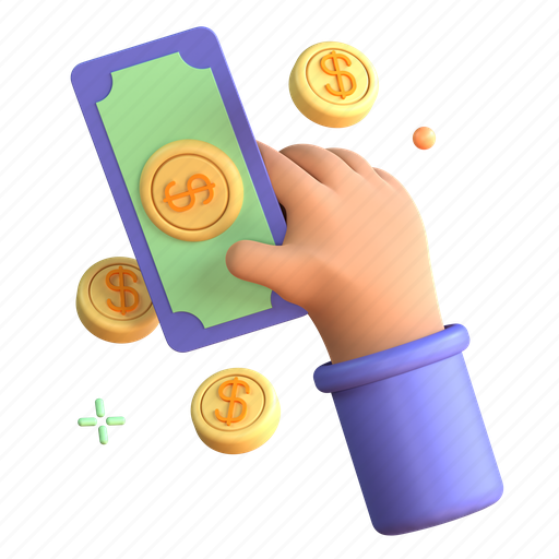 Cash, dollar, payment, money 3D illustration - Download on Iconfinder