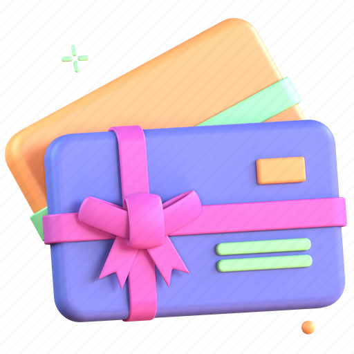 Gift, card, present, coupon 3D illustration - Download on Iconfinder