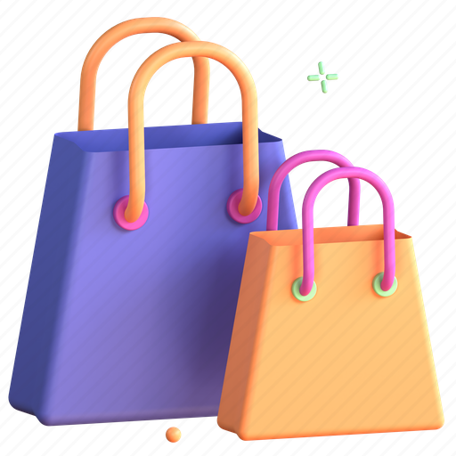 Shopping, bag, online, ecommerce 3D illustration - Download on Iconfinder
