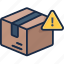 delivery warning, delivery box warning, delivery, warning, delivery box, box, package, exclamation mark, ecommerce, commerce 
