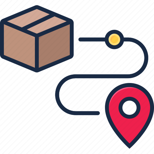 Package delivered, deliver, tracking, box, map pointer, ecommerce, shopping icon - Download on Iconfinder