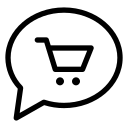 bubble, cart, buy, communication, talk, shopping