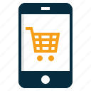 smartphone, communication, technology, shopping cart, store, shopping online