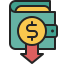 income, revenue, decrease, down, financial, earning, money 
