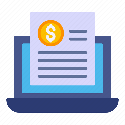 Laptop, document, money, finance, bussines icon - Download on Iconfinder