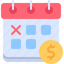 salary, calendar, pay, dollar, payment