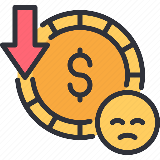 Decrease, money, loss, cash, coin icon - Download on Iconfinder