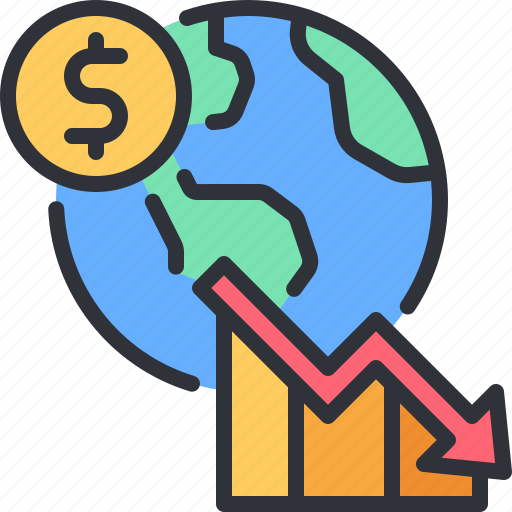 Money, investment, world, global, decrease icon - Download on Iconfinder