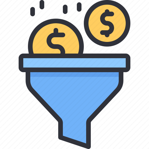 Sales, funnel, marketing, earn, earnings, money icon - Download on Iconfinder