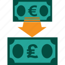 conversion, currency, euro to pound, exchange, money, rate