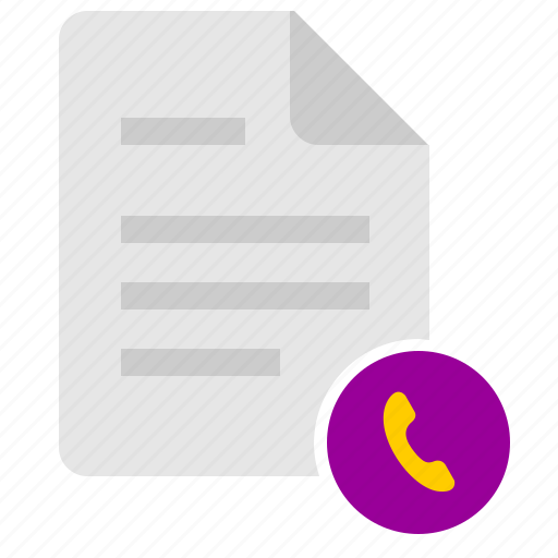 Call, dial, doc, document, file, list, phone icon - Download on Iconfinder