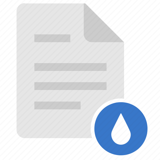Doc, document, drop, file, water icon - Download on Iconfinder