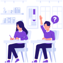 raising, hand, classroom, question, people, edication