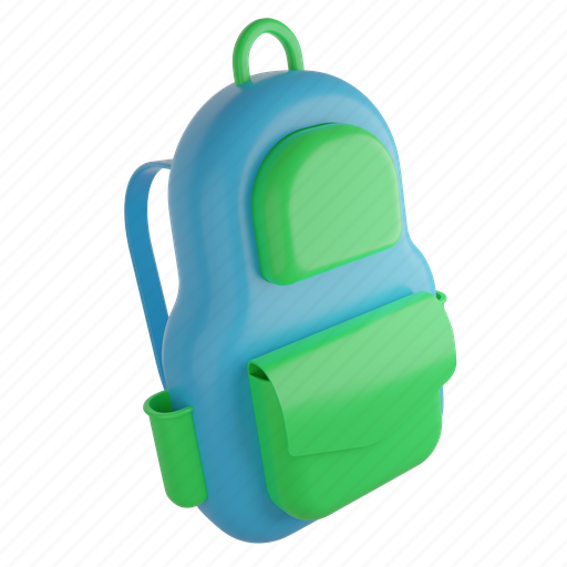 Bag, travel, purse, pouch, vacation, backpack, school 3D illustration - Download on Iconfinder