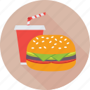 burger, fast food, food, junk food, soft drink
