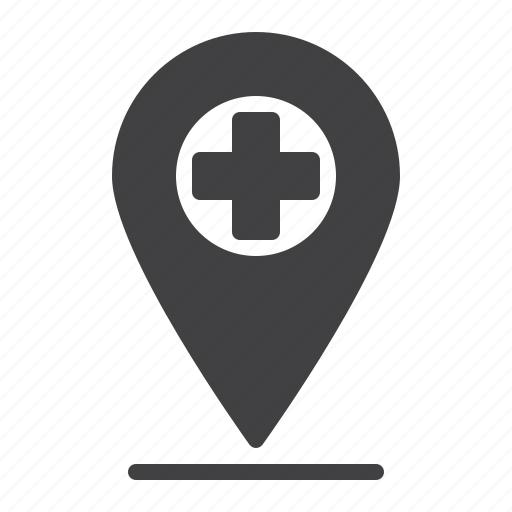 Hospital, location, pin icon - Download on Iconfinder