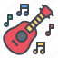 iconset, education, filled, music, guitar, instrument, school, musical, study 