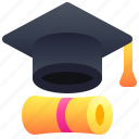education, graduation, diploma, mortarboard, certificate