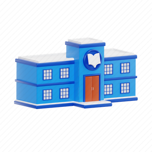 School building, school, university, college, institute, building, education 3D illustration - Download on Iconfinder