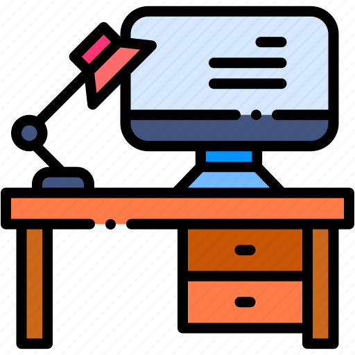 Workspace, studying, education, learning, desk, lamp, study icon - Download on Iconfinder
