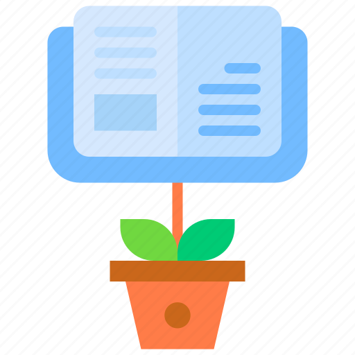 Knowledge, book, learn, education, plant, growth icon - Download on Iconfinder